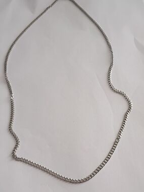 Classic Silver Tone Mens Chain Necklace - Sleek Everyday Style